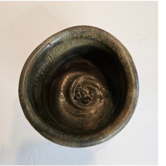 Vintage WHW Pottery Signed Rustic Distress Raku Fired Small Vase Pot 3" Earthen - Picture 3 of 6